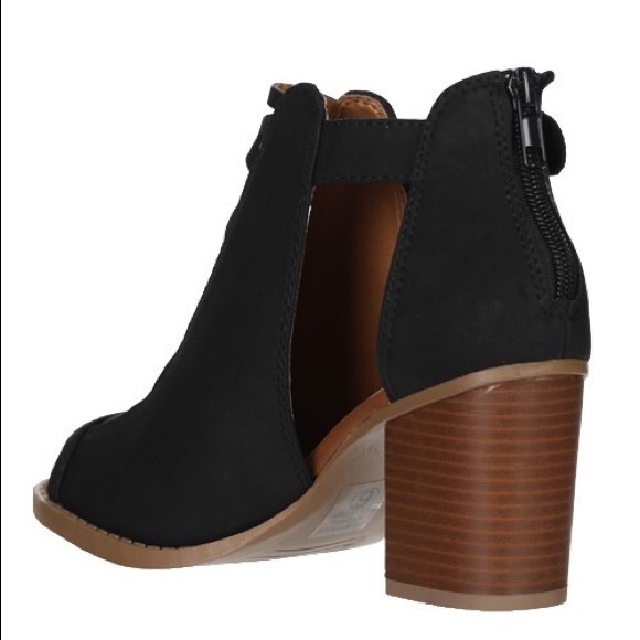 Peep toe Faux Suade Bootie - Picture 3 of 5